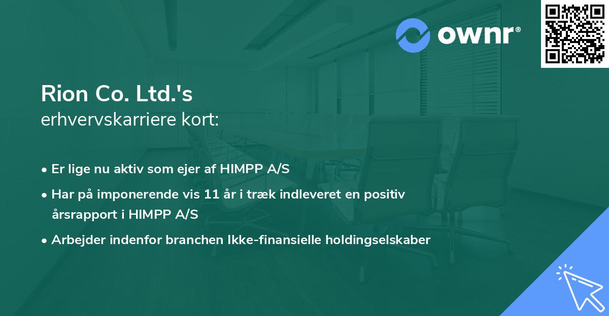 Rion Co. Ltd.'s erhvervskarriere kort