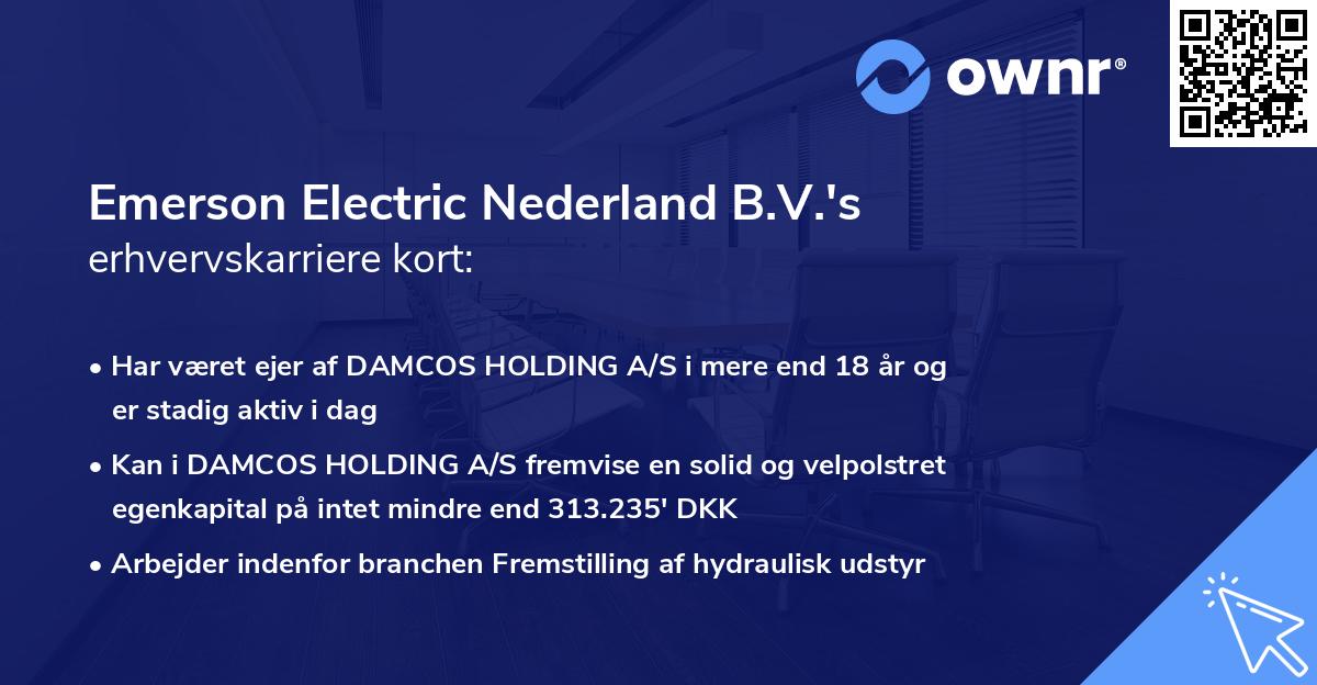 Emerson Electric Nederland B.V.'s erhvervskarriere kort