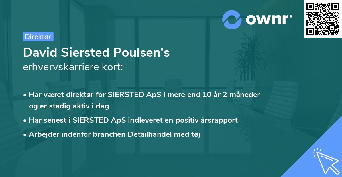 David Siersted Poulsen's erhvervskarriere kort