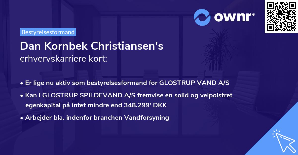 Dan Kornbek Christiansen's erhvervskarriere kort