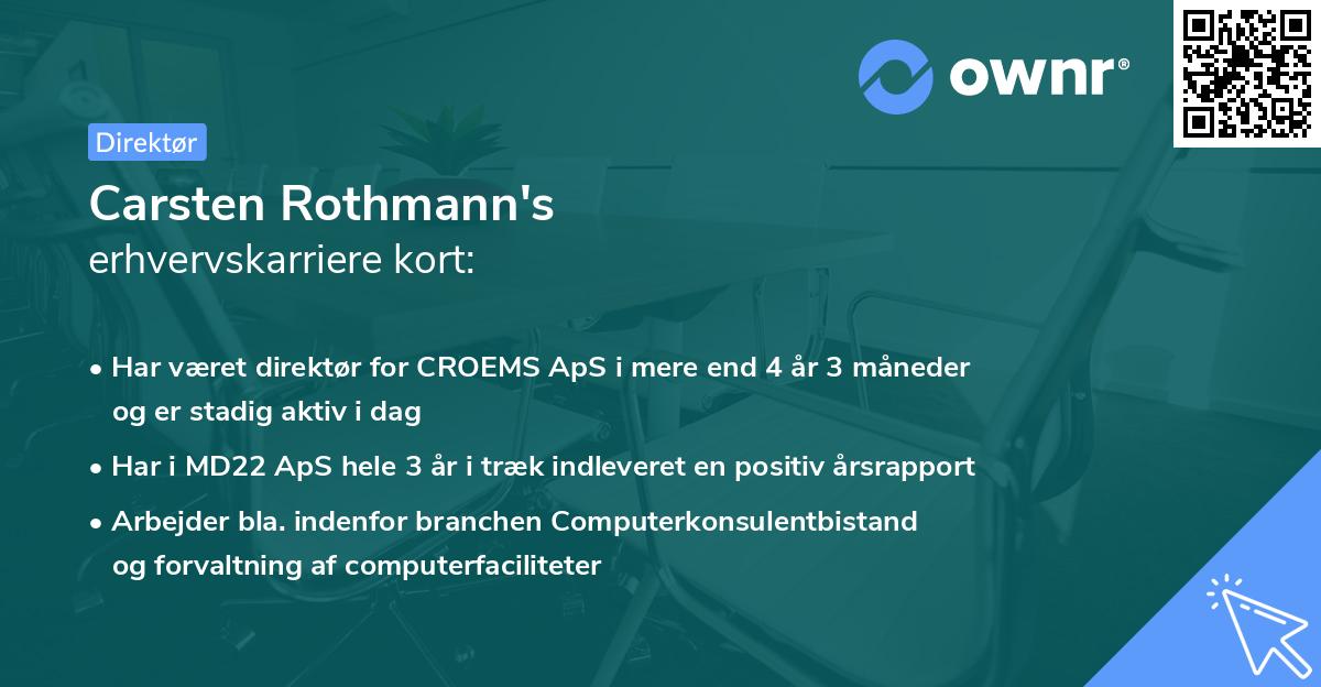 Carsten Rothmann's erhvervskarriere kort