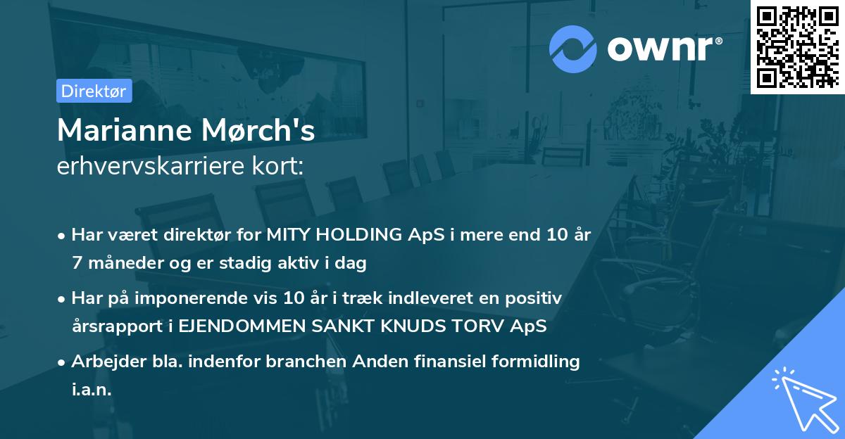 Marianne Mørch's erhvervskarriere kort