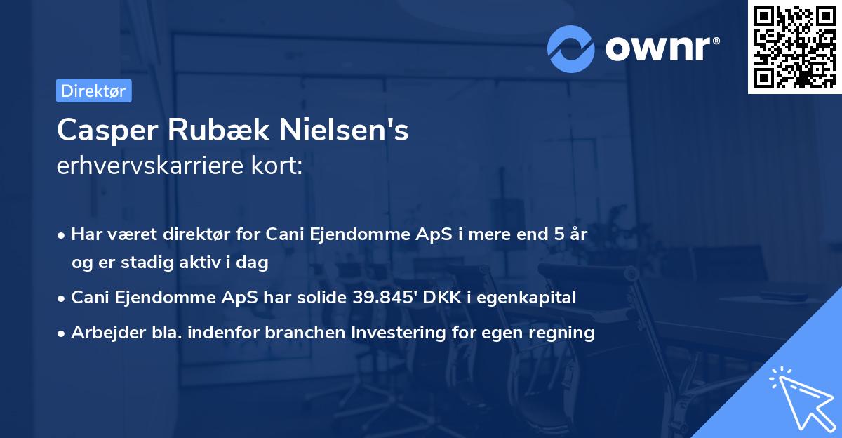 Casper Rubæk Nielsen's erhvervskarriere kort