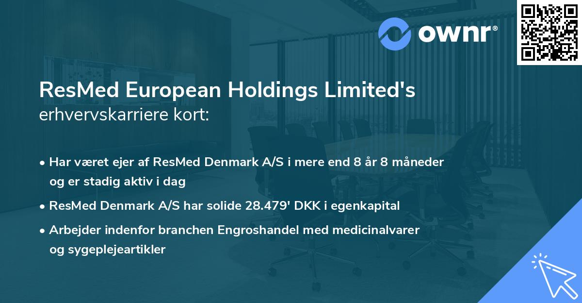 ResMed European Holdings Limited's erhvervskarriere kort