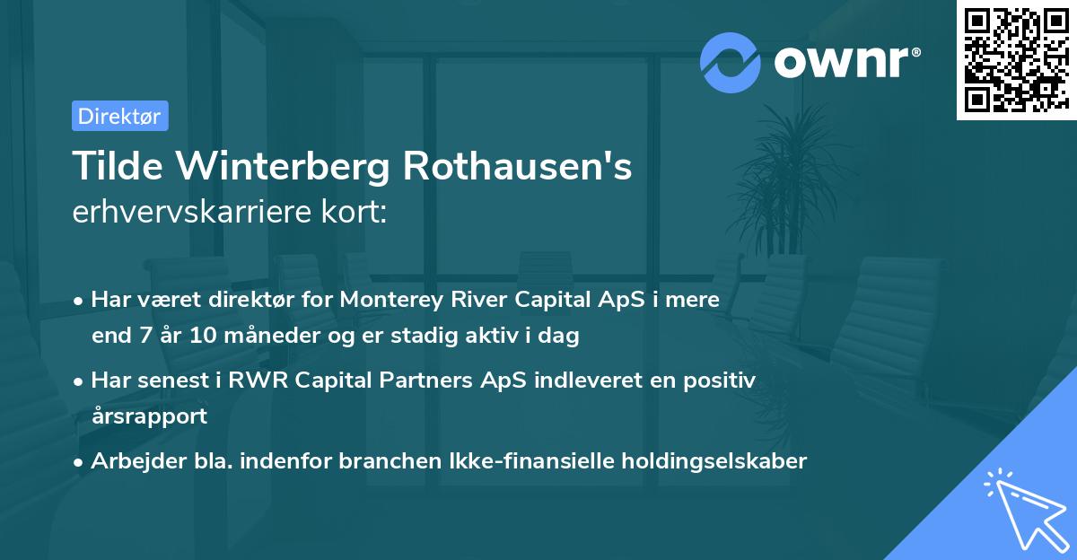 Tilde Winterberg Rothausen's erhvervskarriere kort
