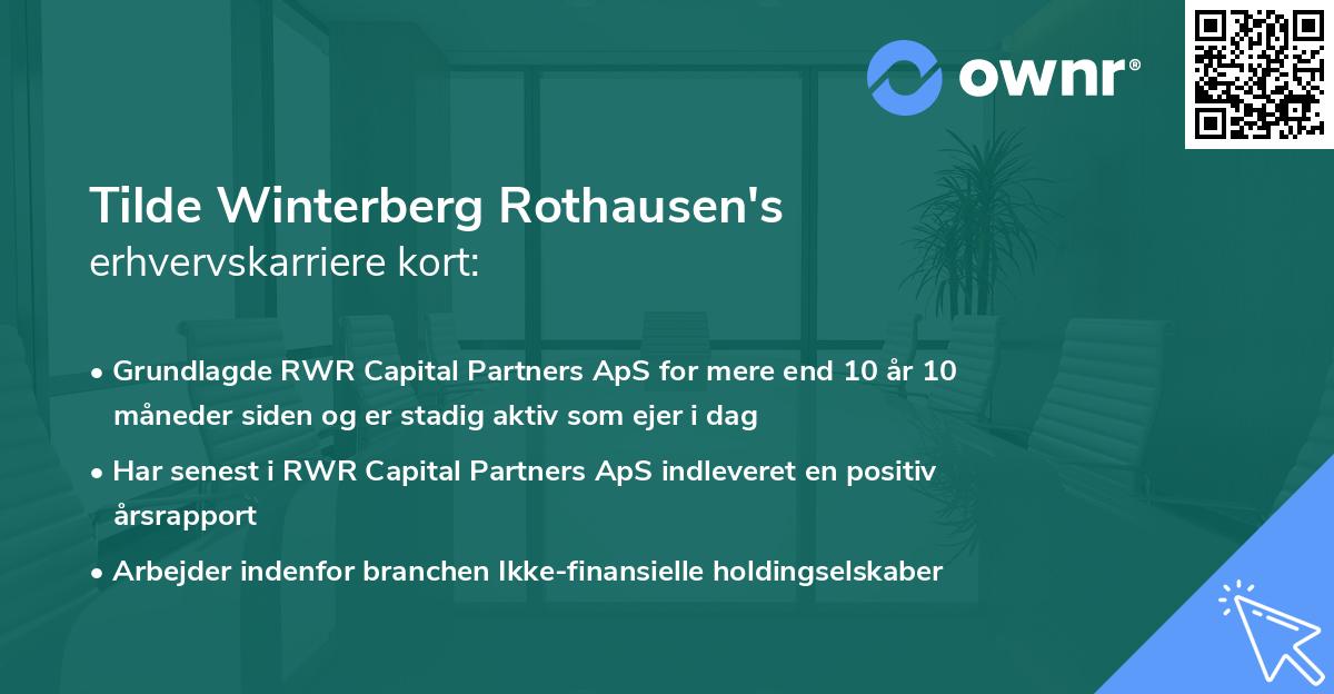 Tilde Winterberg Rothausen's erhvervskarriere kort