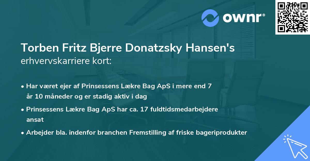 Torben Fritz Bjerre Donatzsky Hansen's erhvervskarriere kort