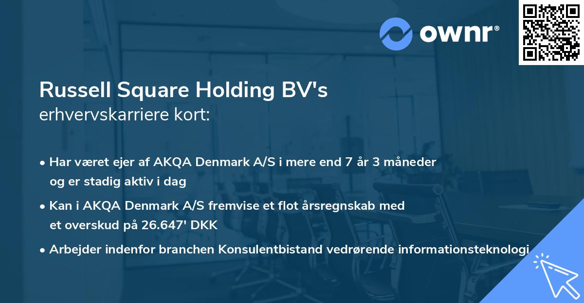 Russell Square Holding BV's erhvervskarriere kort