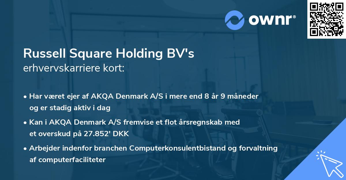 Russell Square Holding BV's erhvervskarriere kort