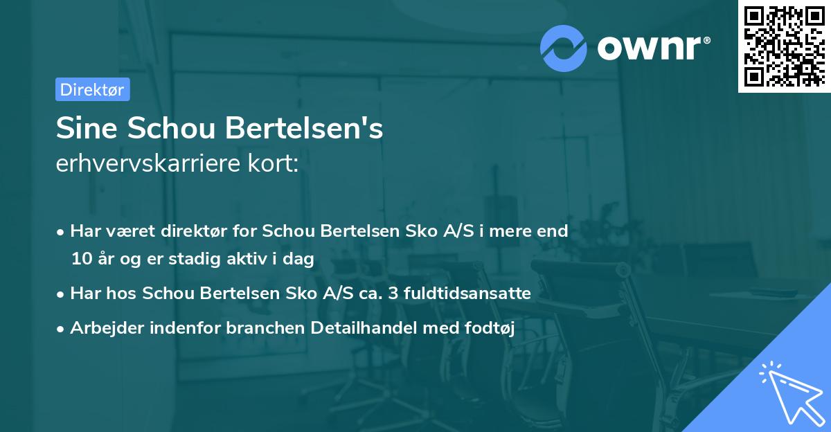 Sine Schou Bertelsen's erhvervskarriere kort