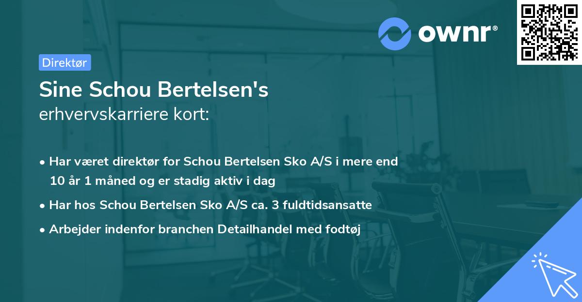 Sine Schou Bertelsen's erhvervskarriere kort