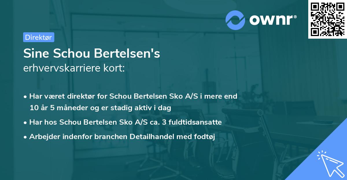 Sine Schou Bertelsen's erhvervskarriere kort
