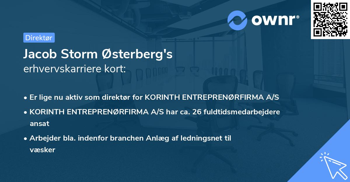 Jacob Storm Østerberg's erhvervskarriere kort