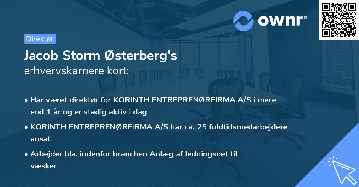 Jacob Storm Østerberg's erhvervskarriere kort