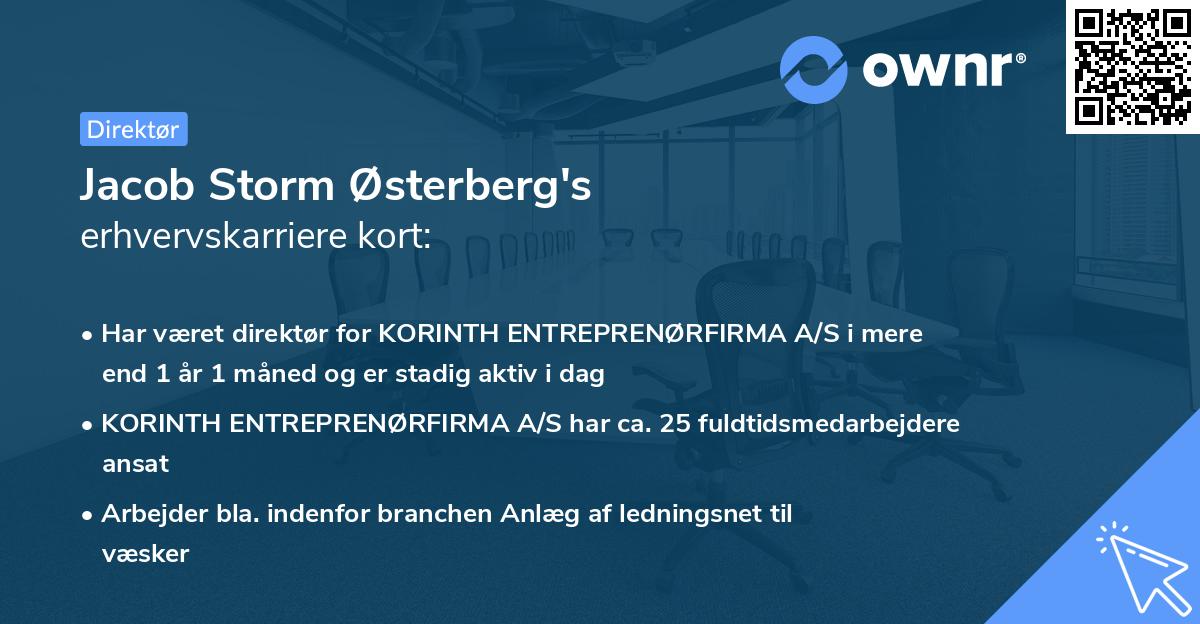 Jacob Storm Østerberg's erhvervskarriere kort