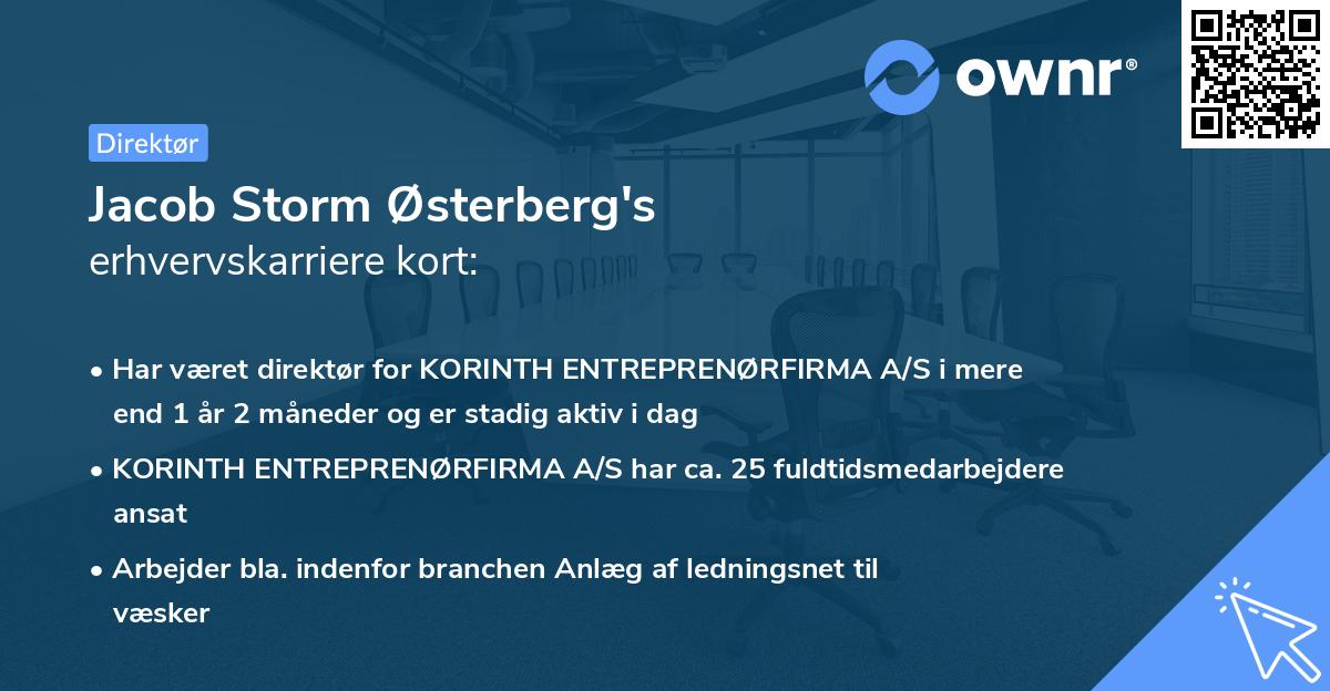 Jacob Storm Østerberg's erhvervskarriere kort