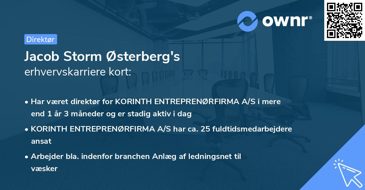 Jacob Storm Østerberg's erhvervskarriere kort