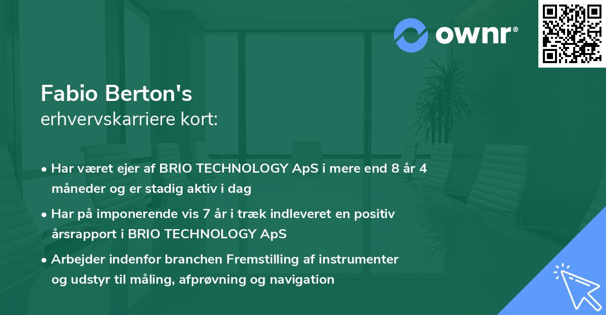 Fabio Berton's erhvervskarriere kort