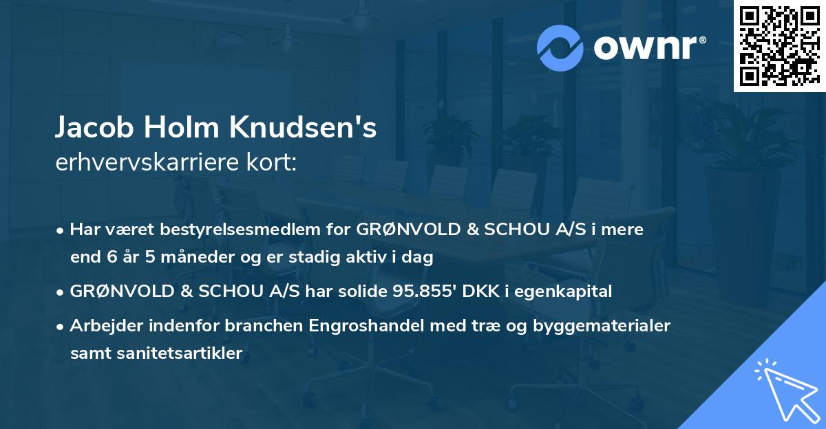 Jacob Holm Knudsen's erhvervskarriere kort