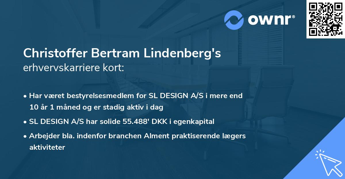 Christoffer Bertram Lindenberg's erhvervskarriere kort