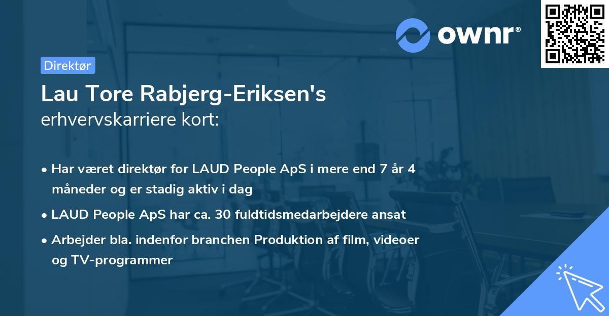 Lau Tore Rabjerg-Eriksen's erhvervskarriere kort