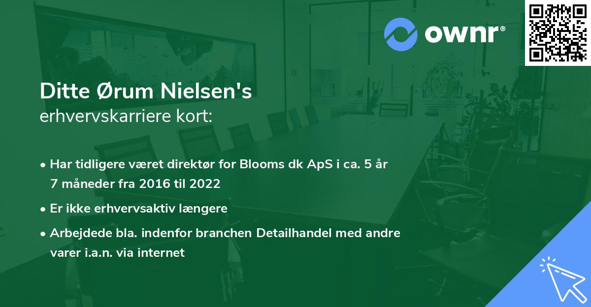 Ditte Ørum Nielsen's erhvervskarriere kort