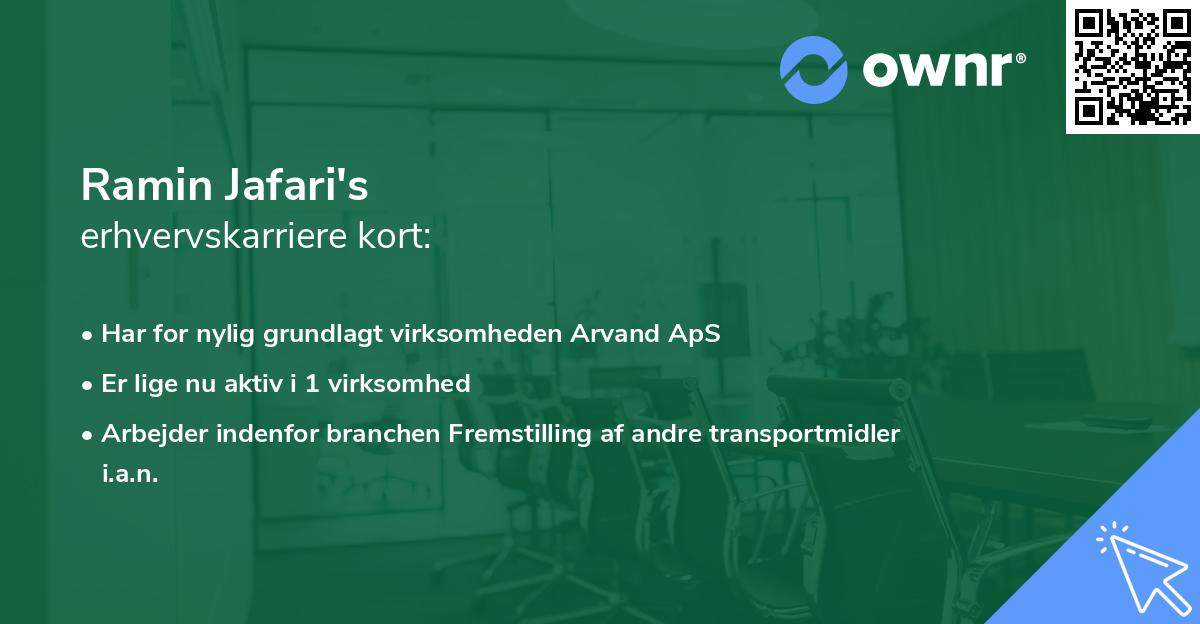 Ramin Jafari's erhvervskarriere kort