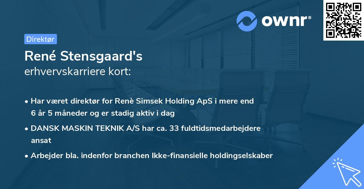 René Stensgaard's erhvervskarriere kort