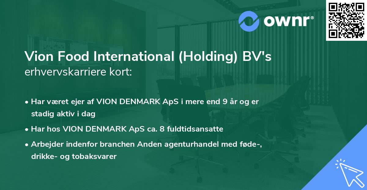 Vion Food International (Holding) BV's erhvervskarriere kort