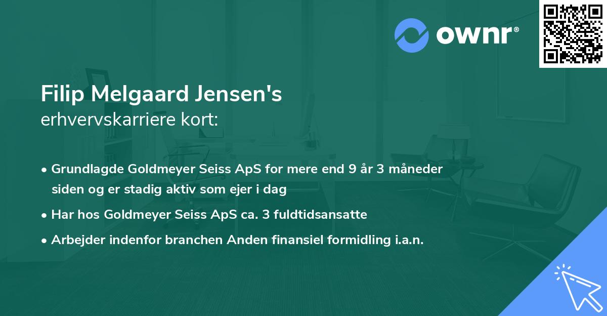 Filip Melgaard Jensen's erhvervskarriere kort