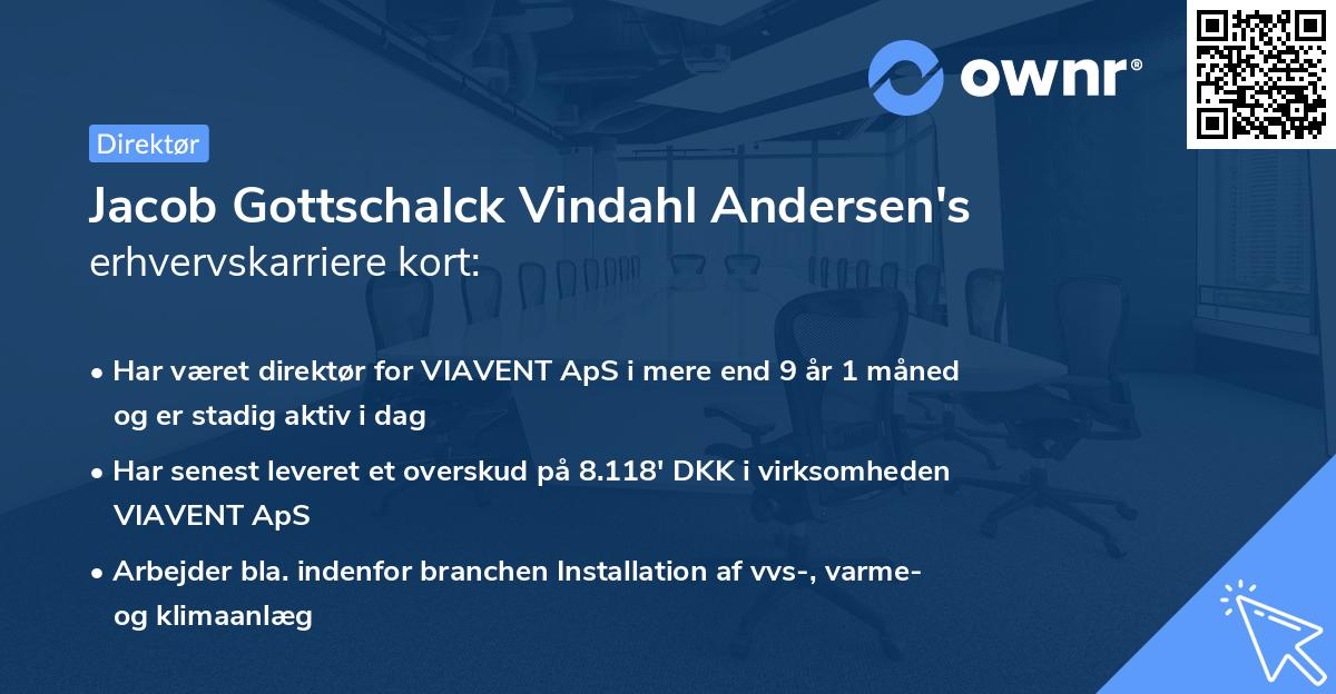 Jacob Gottschalck Vindahl Andersen's erhvervskarriere kort