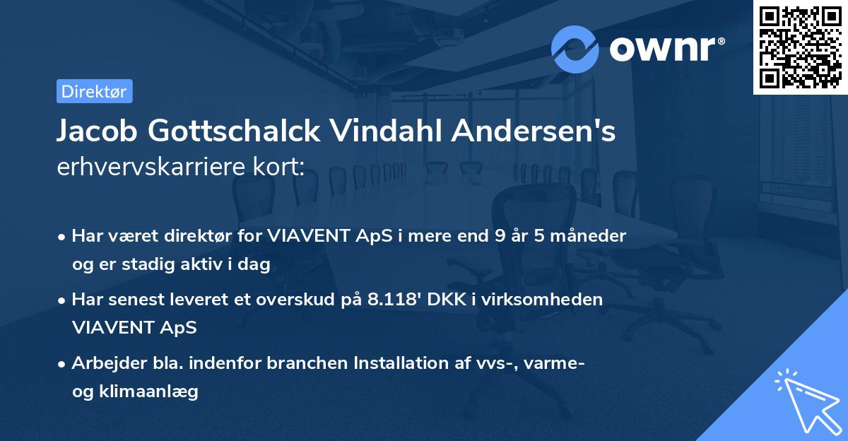 Jacob Gottschalck Vindahl Andersen's erhvervskarriere kort