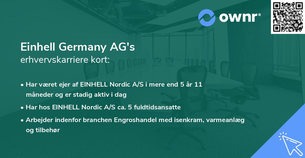 Einhell Germany AG's erhvervskarriere kort