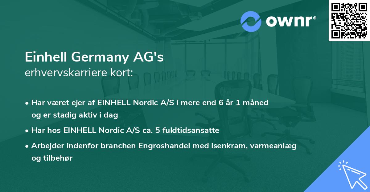 Einhell Germany AG's erhvervskarriere kort