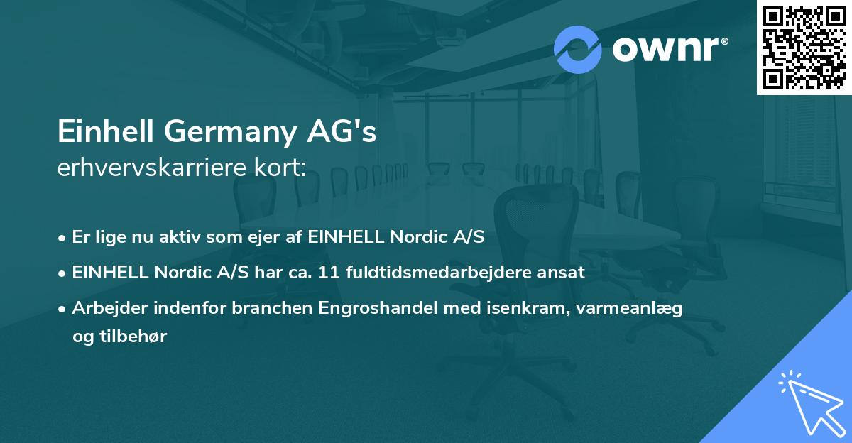 Einhell Germany AG's erhvervskarriere kort