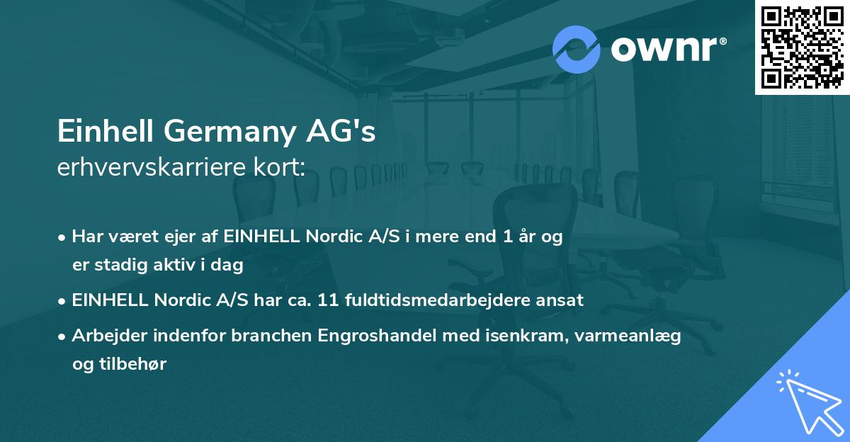 Einhell Germany AG's erhvervskarriere kort