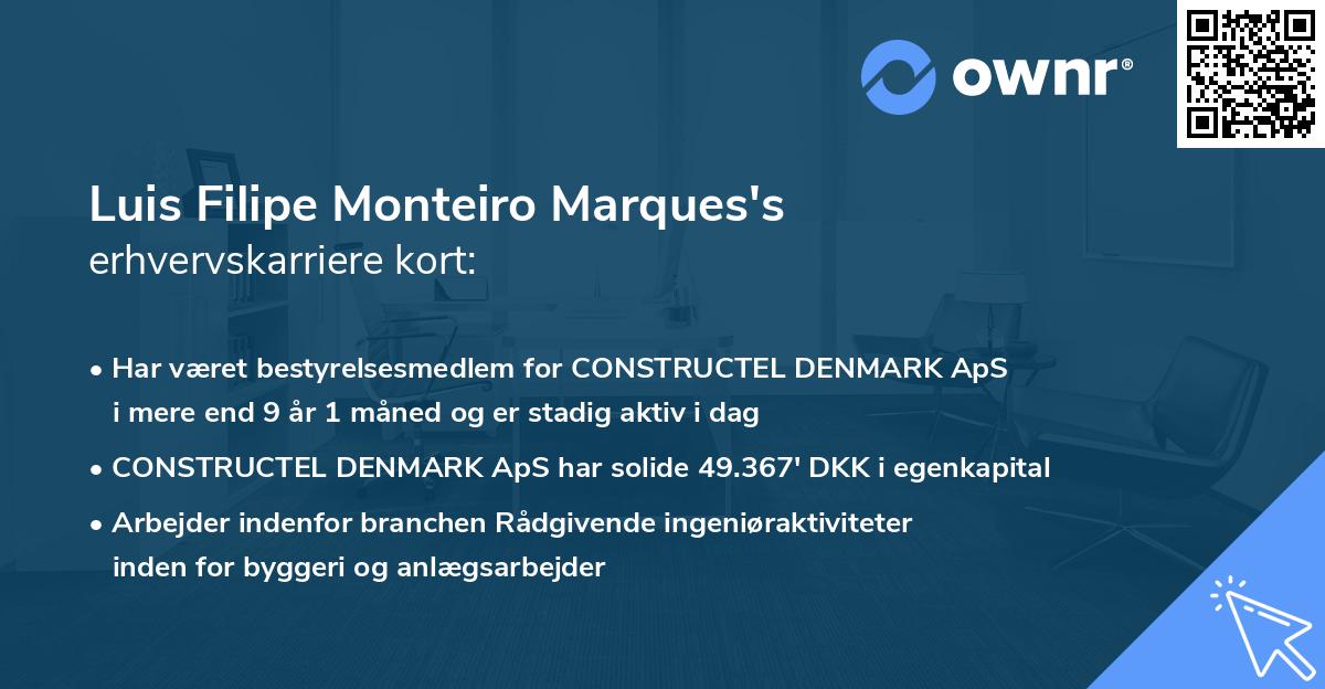 Luis Filipe Monteiro Marques's erhvervskarriere kort