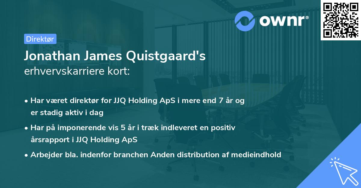 Jonathan James Quistgaard's erhvervskarriere kort