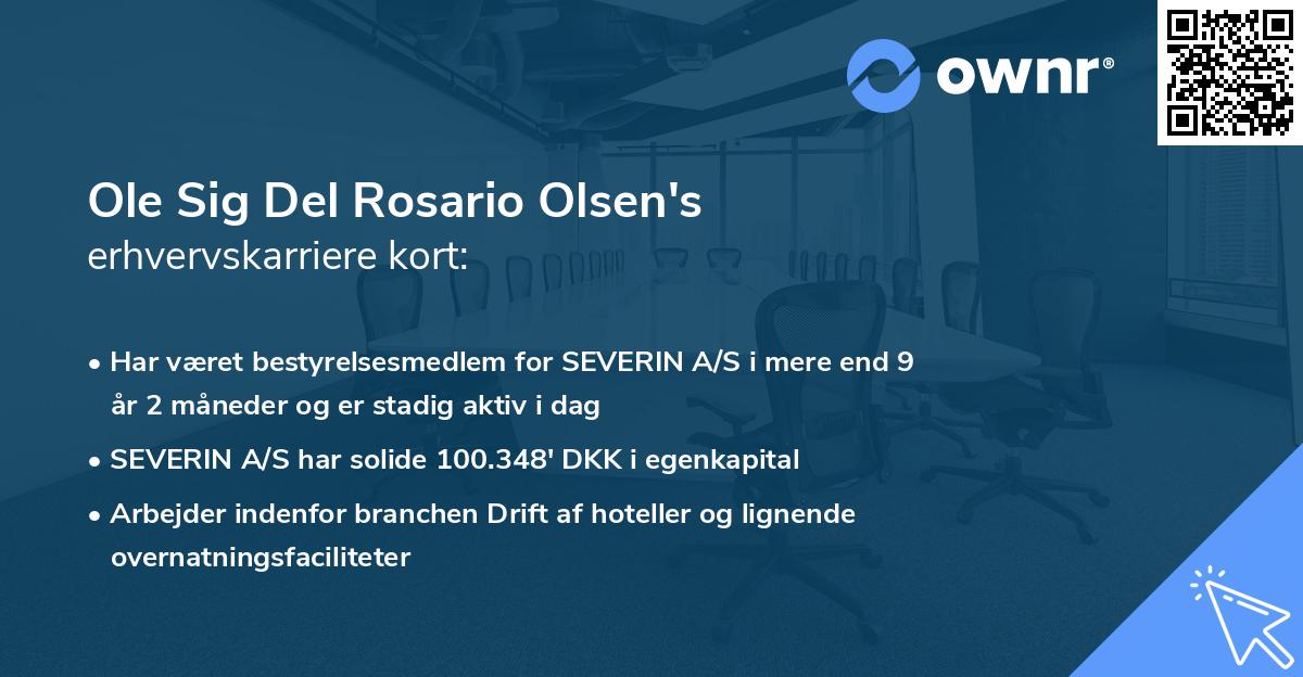 Ole Sig Del Rosario Olsen's erhvervskarriere kort
