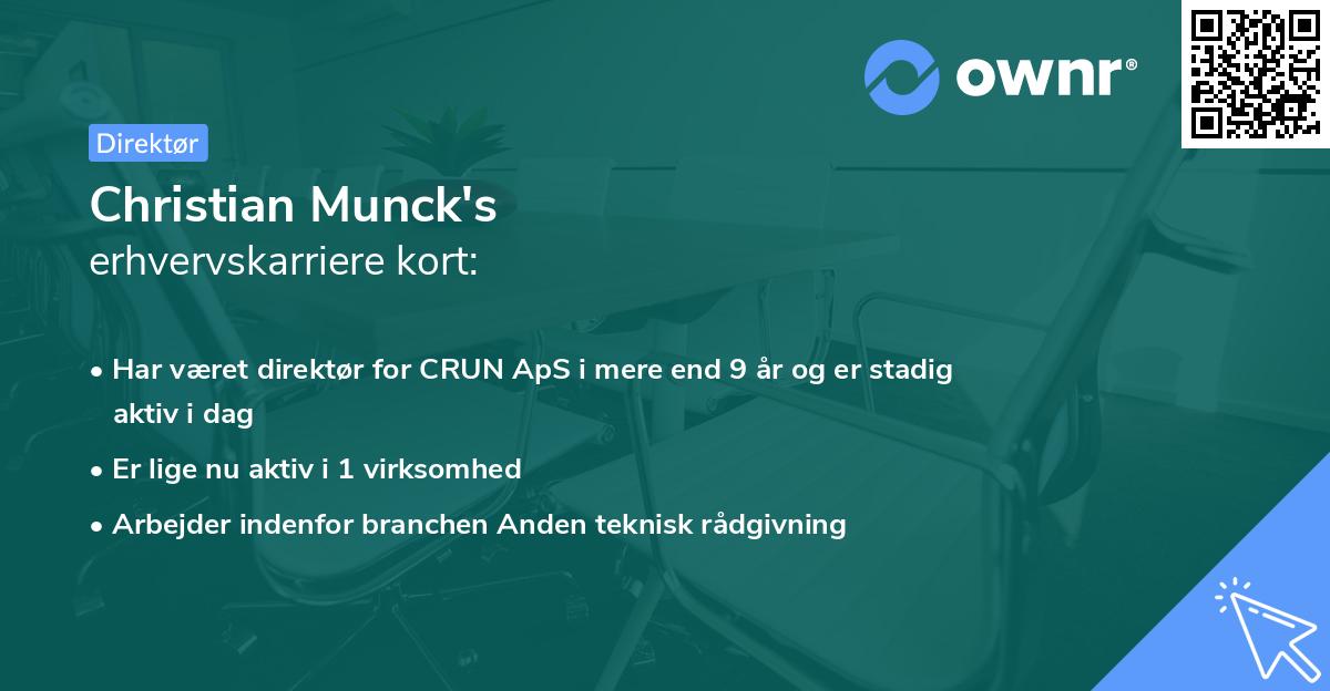 Christian Munck's erhvervskarriere kort