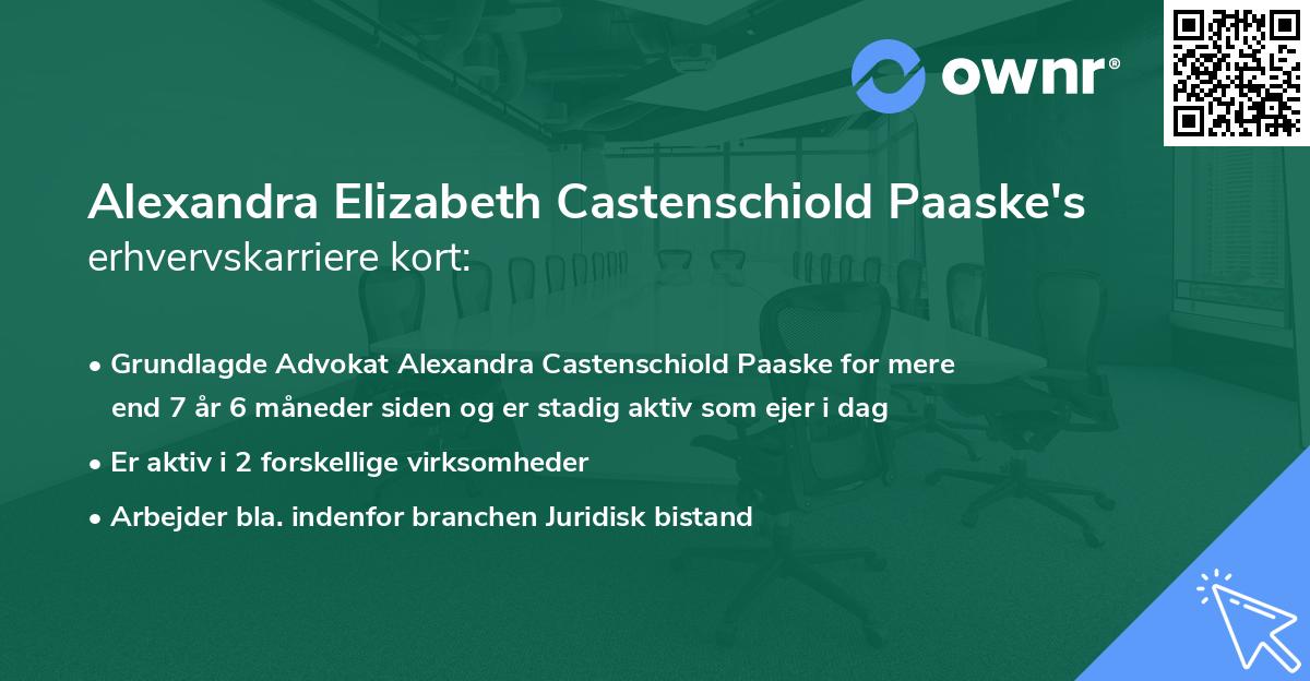 Alexandra Elizabeth Castenschiold Paaske's erhvervskarriere kort