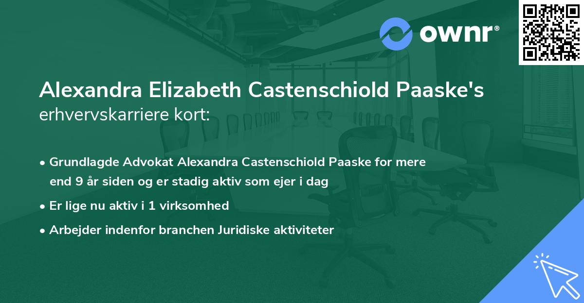 Alexandra Elizabeth Castenschiold Paaske's erhvervskarriere kort