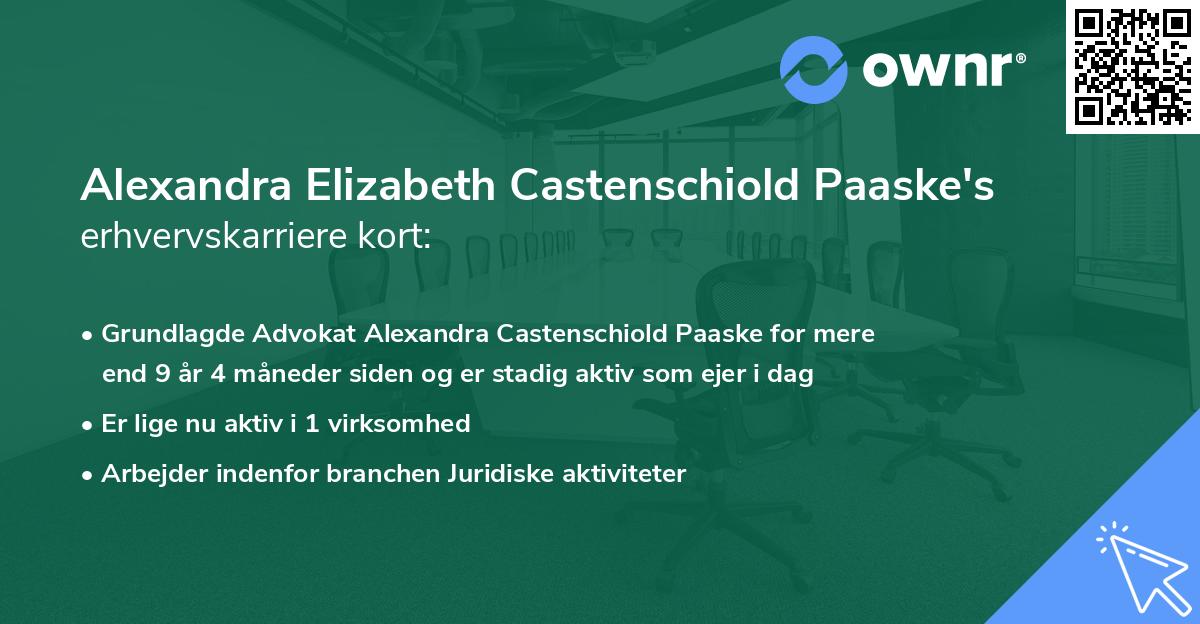 Alexandra Elizabeth Castenschiold Paaske's erhvervskarriere kort