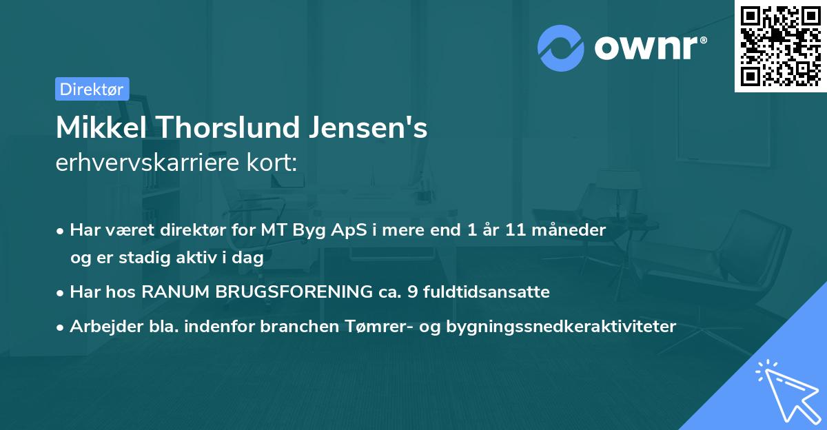 Mikkel Thorslund Jensen's erhvervskarriere kort