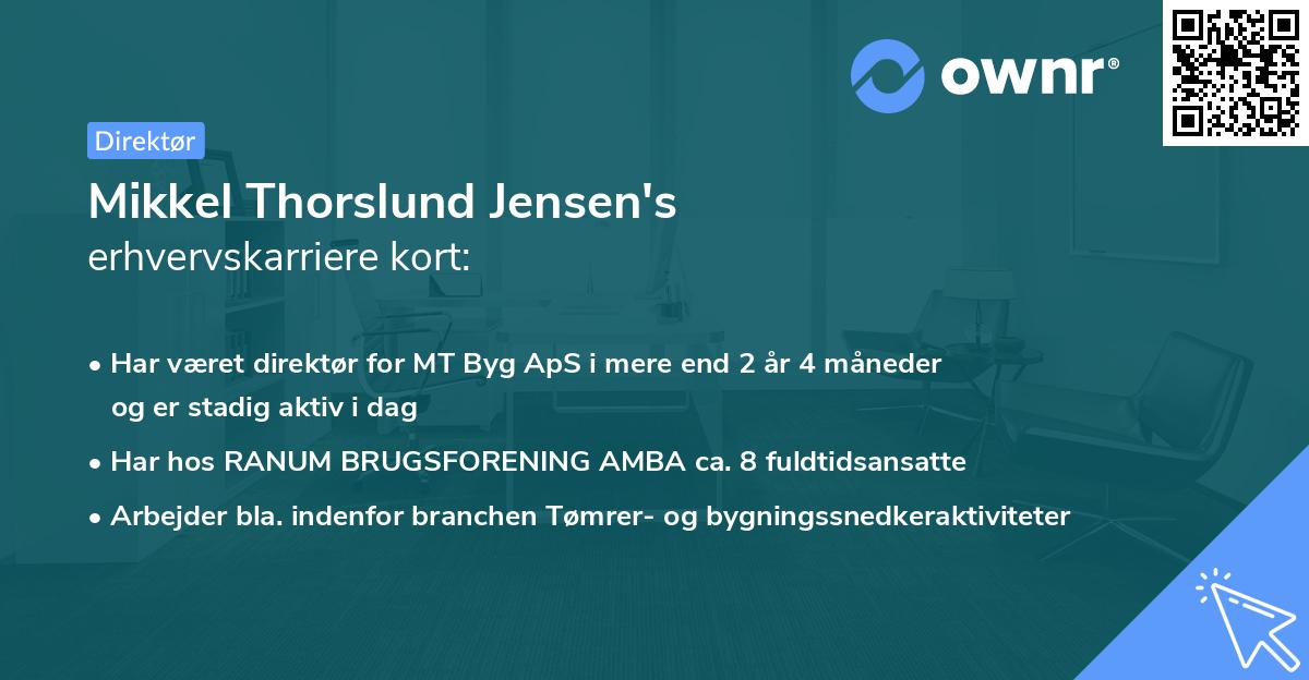 Mikkel Thorslund Jensen's erhvervskarriere kort