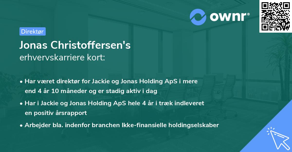 Jonas Christoffersen's erhvervskarriere kort