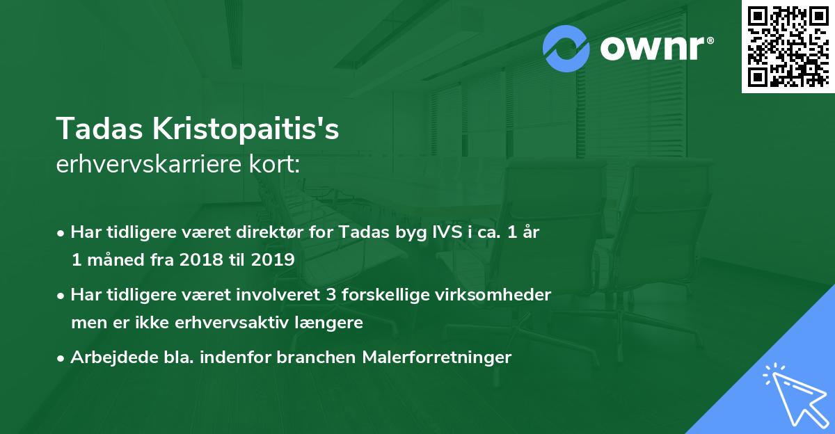 Tadas Kristopaitis's erhvervskarriere kort
