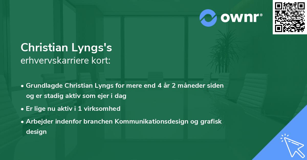 Christian Lyngs's erhvervskarriere kort