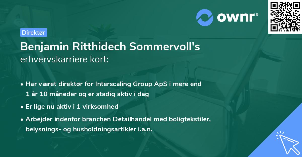 Benjamin Ritthidech Sommervoll's erhvervskarriere kort