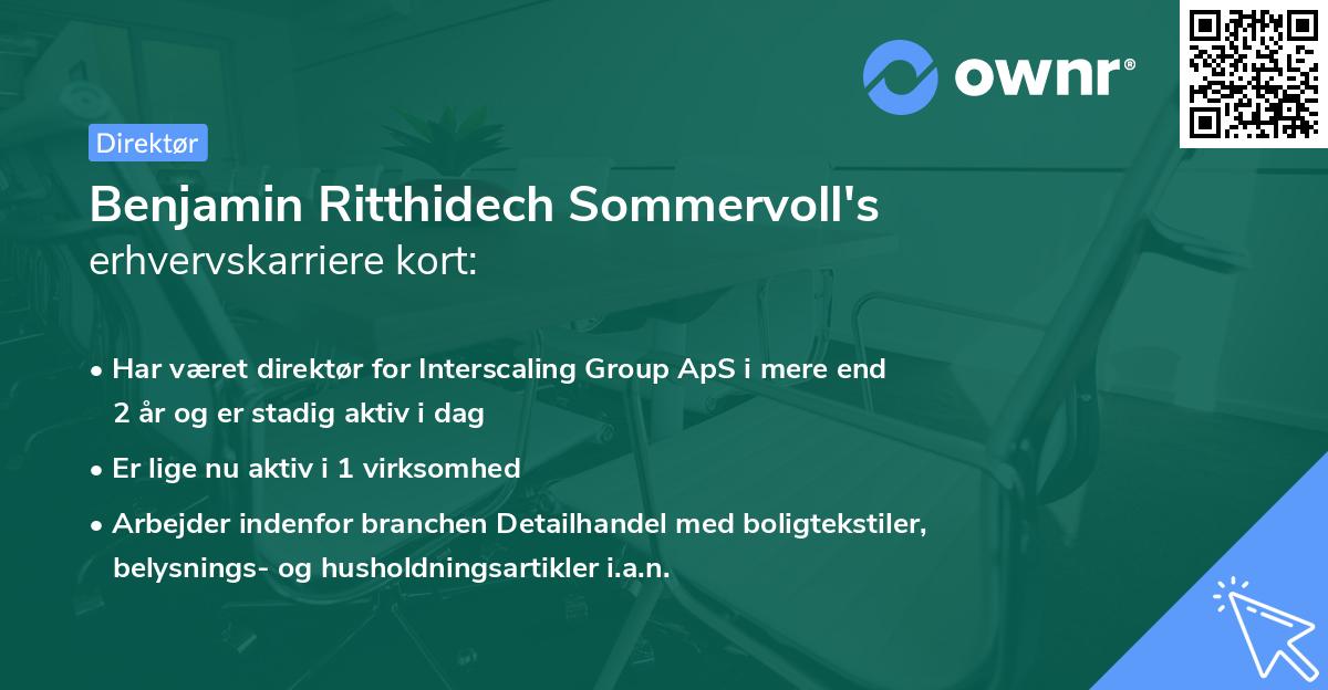 Benjamin Ritthidech Sommervoll's erhvervskarriere kort
